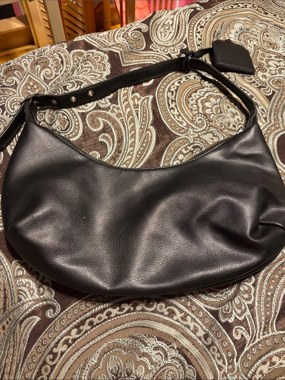 Madden girl Black Pebbled Leather Shoulder Hobo